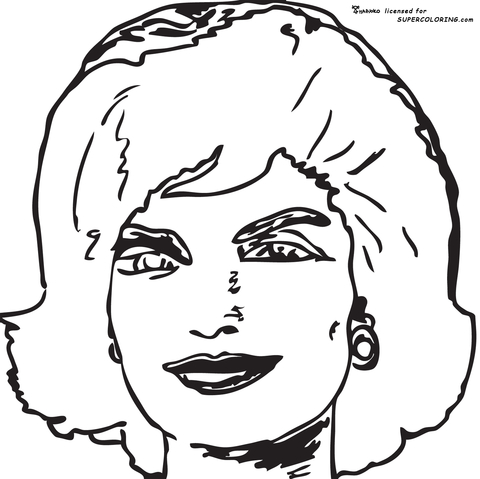 Jackie Kennedy Onassis By Andy Warhol  Coloring Page